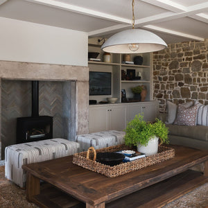 The Staggered Stripe Ottoman